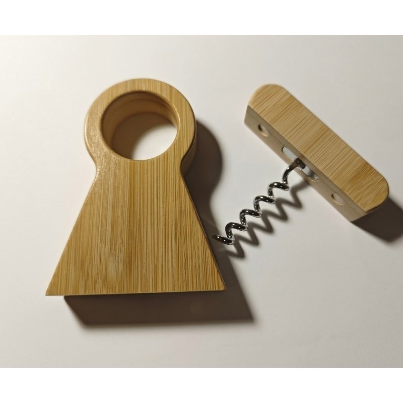 Tire-bouchon support bouteille gravé | Aga