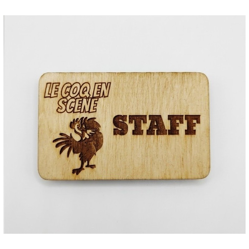 Badge en Bois Magnétique Personnalisé | Forme et Texte sur Mesure