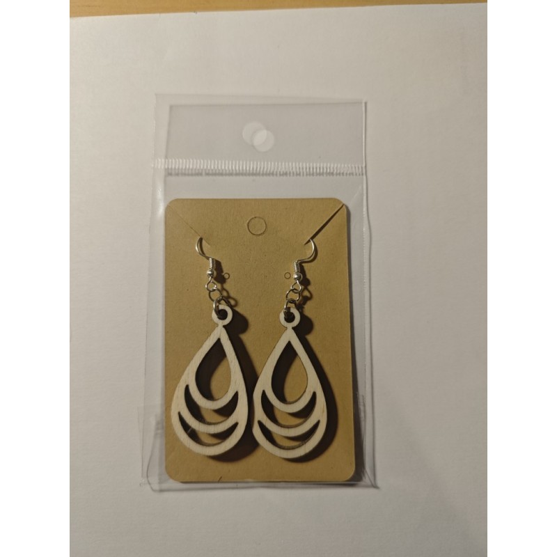 Boucles d'Oreilles Bois Découpe Laser | AgA personnalisation