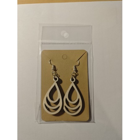 Boucles d'Oreilles Bois Découpe Laser | AgA personnalisation