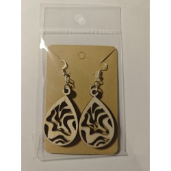 Boucles d'Oreilles Bois Découpe Laser | AgA personnalisation