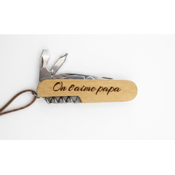 Couteau Suisse en Bois Personnalisé - Gravure sur Mesure | AgA personnalisation