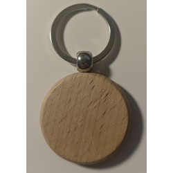 Porte-clés rond en bois gravé | Aga Personnalisation