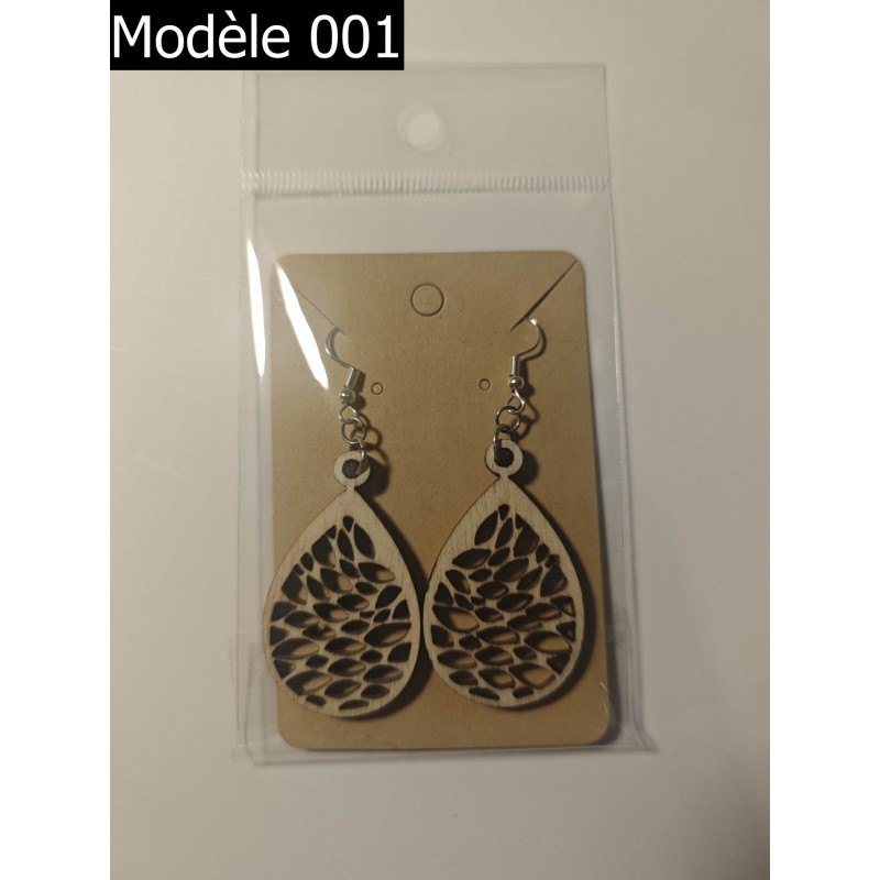Boucles d'oreilles en bois ajouré | Aga