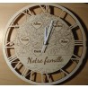 Horloge bois personnalisable | Gravure centrale