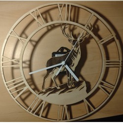 Horloge bois personnalisable cerf