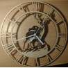 Horloge bois personnalisable cerf