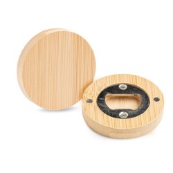 Décapsuleur en acier inoxydable et bambou avec aimant