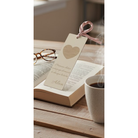 Cadeau Maman : Marque-page en Bois Personnalisé avec Gravure