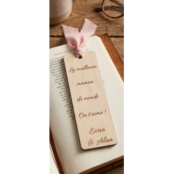 Cadeau Maman : Marque-page en Bois Personnalisé avec Gravure