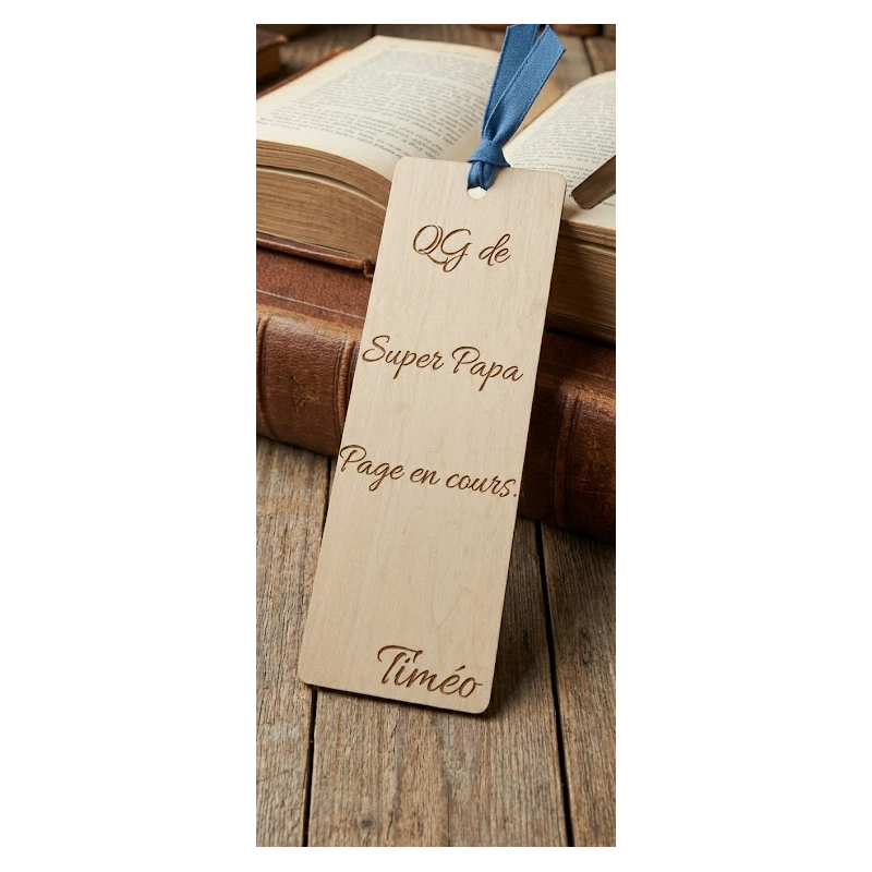 Cadeau Papa : Marque-page en Bois Personnalisé avec Gravure