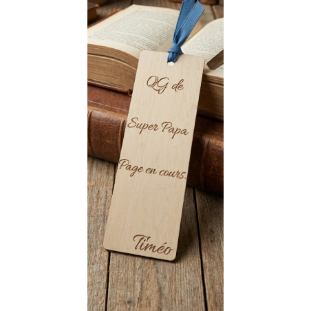 Cadeau Papa : Marque-page en Bois Personnalisé avec Gravure