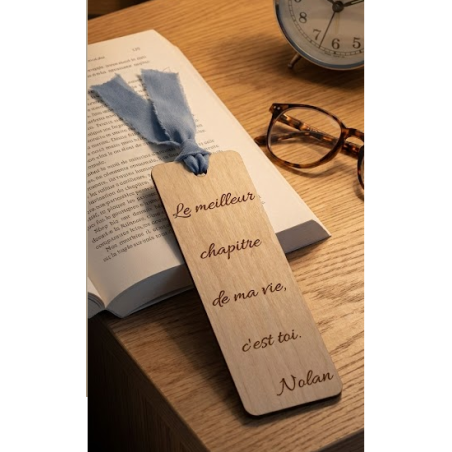 Cadeau Papa : Marque-page en Bois Personnalisé avec Gravure