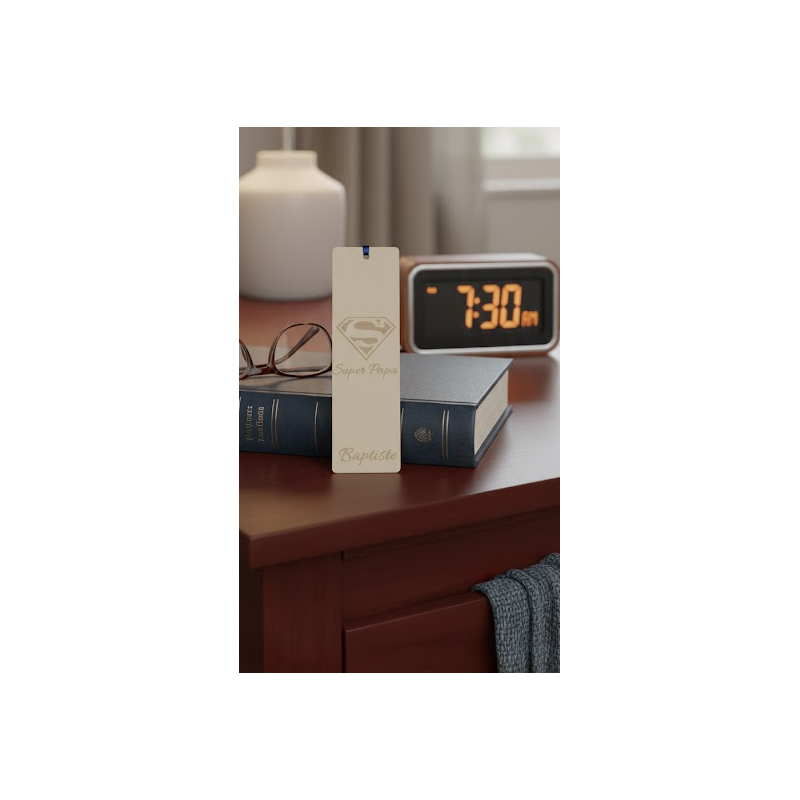 Cadeau Papa : Marque-page en Bois Personnalisé avec Gravure