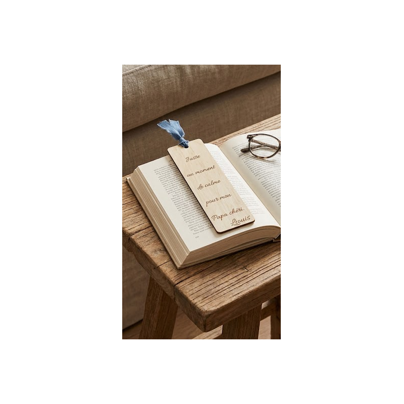 Cadeau Papa : Marque-page en Bois Personnalisé avec Gravure