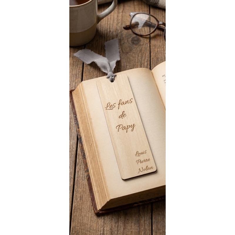Cadeau Papy : Marque-page en Bois Personnalisé avec Gravure
