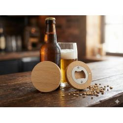 Décapsuleur rond en bois gravé | Aga Personnalisation