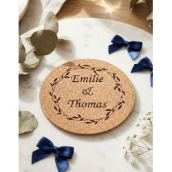 Sous-Verre Gravé Personnalisable - Cadeau Couple ou Mariage Unique