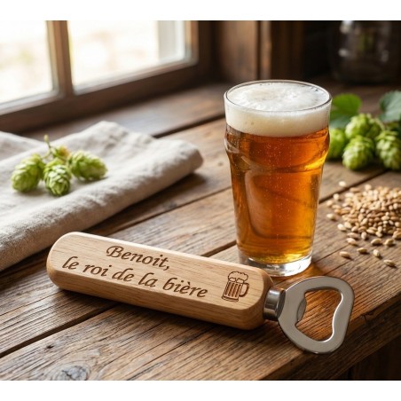 Décapsuleur en Bois Personnalisé avec Texte | www.aga-perso.fr